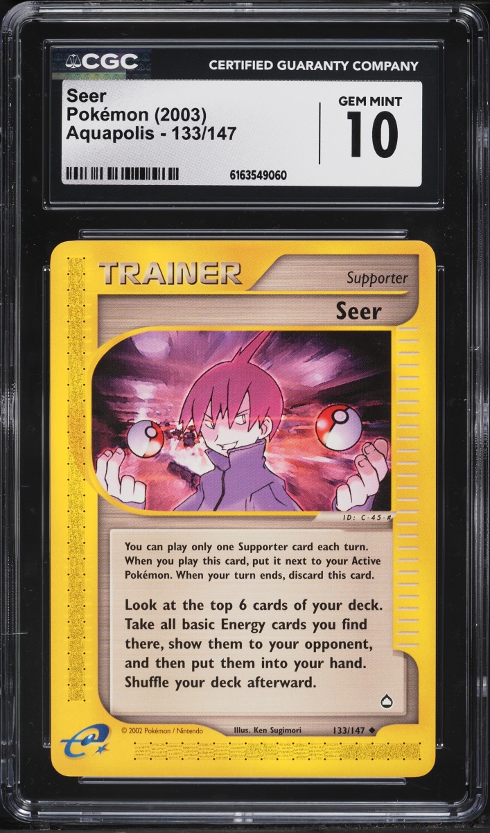 2003 Pokemon Aquapolis Seer #133 CGC 10 GEM MINT