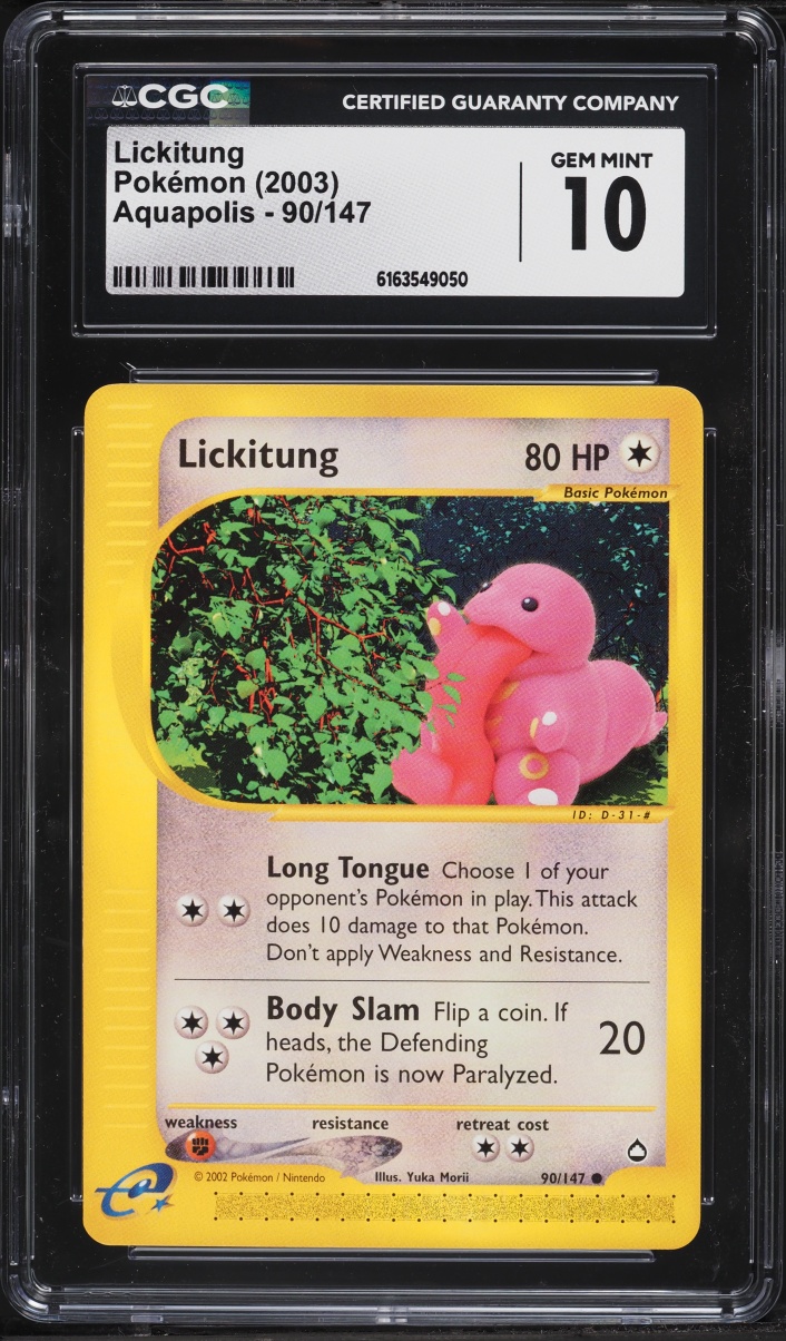 2003 Pokemon Aquapolis Lickitung #90 CGC 10 GEM MINT
