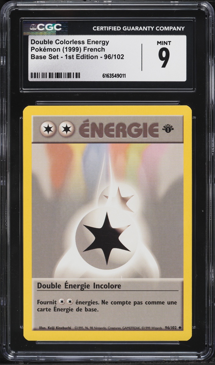 1999 Pokemon French Base Set 1st Edition Double Colorless Energy #96 CGC 9 MINT