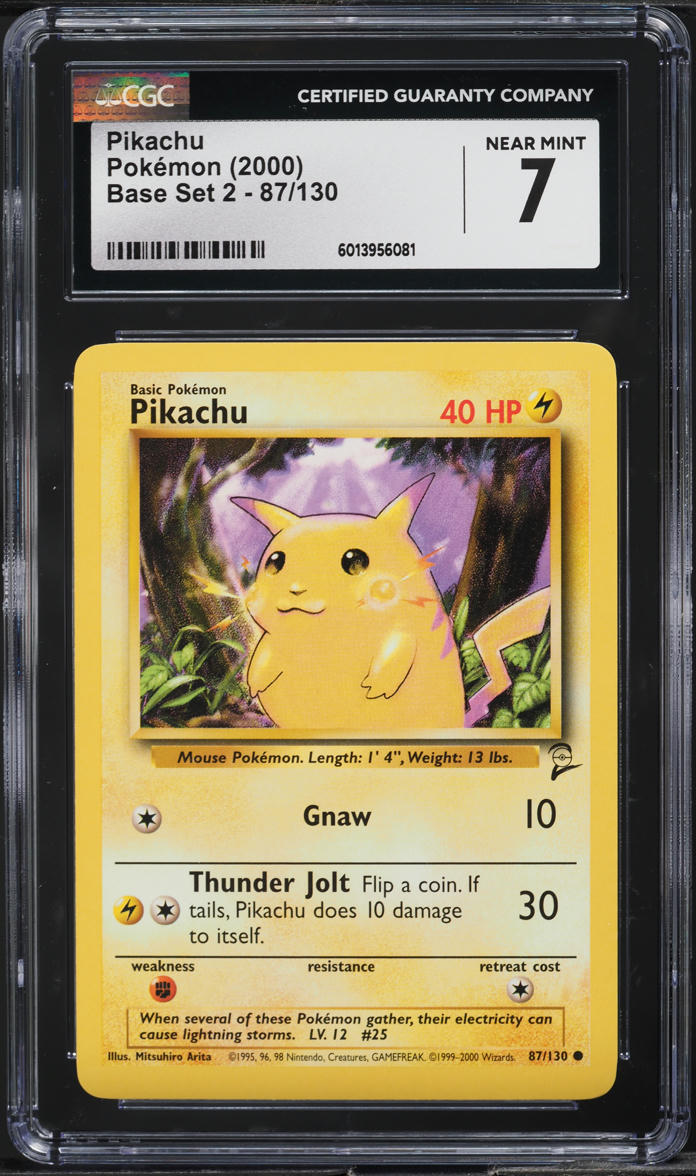 2000 Pokemon Base Set 2 Pikachu #87 CGC 7 NRMT