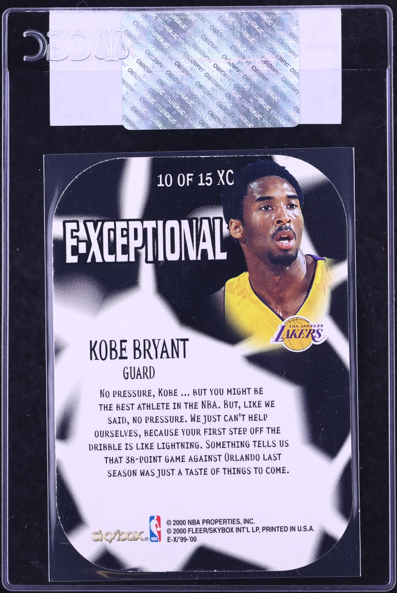 1999 SkyBox E-X E-Xceptional Red Die-Cut Kobe Bryant #10XC CGC AUTH
