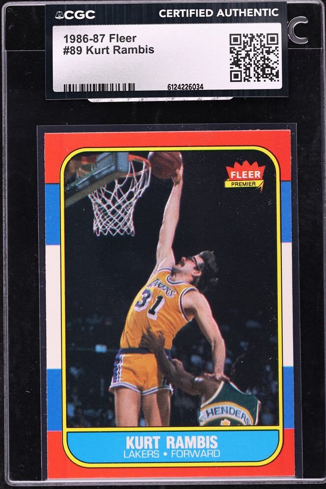 1986 Fleer Basketball Kurt Rambis ROOKIE #89 CGC AUTH