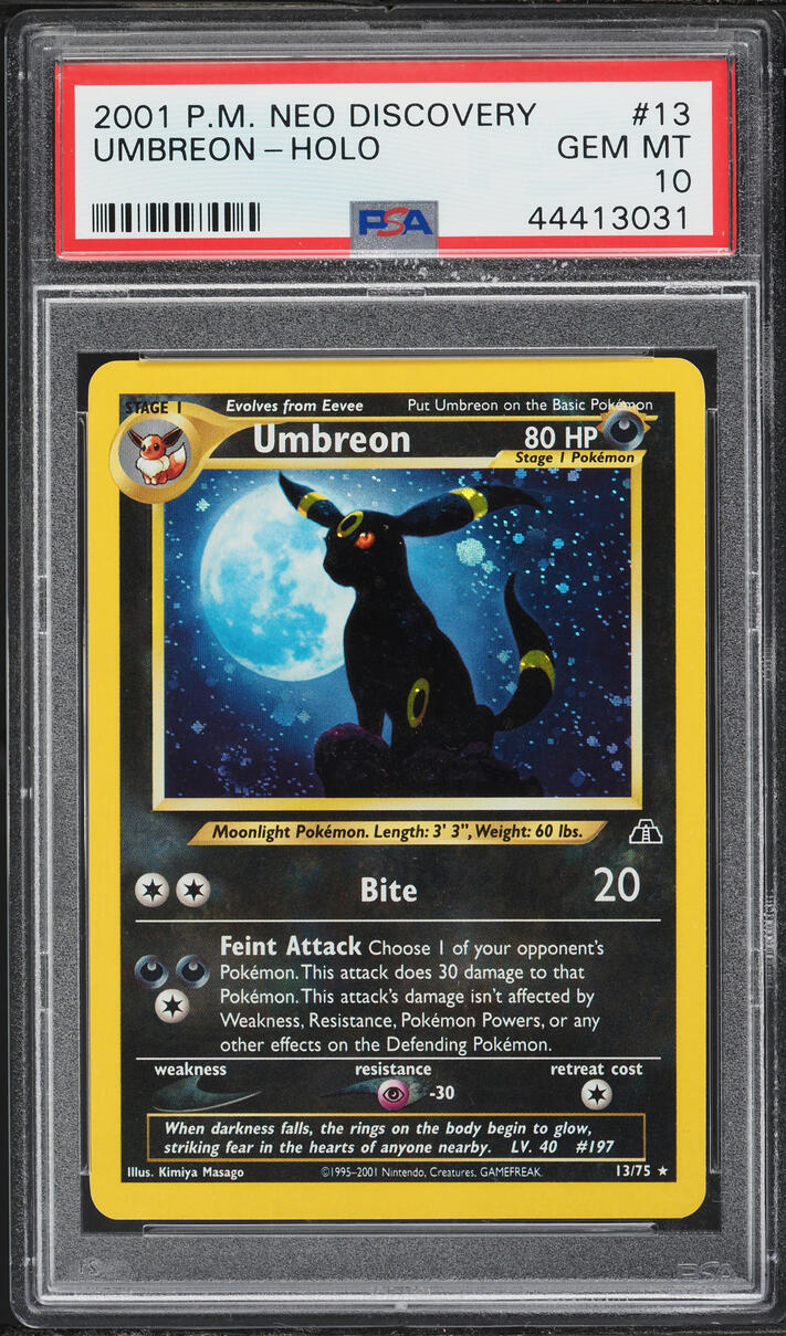 2001 Pokemon Neo Discovery Holo Umbreon #13 PSA 10 GEM MINT