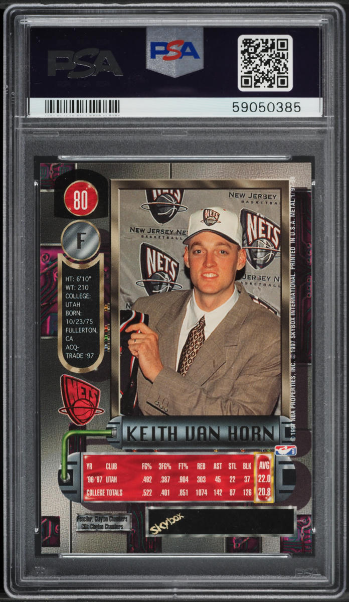 1997 Metal Universe Keith Van Horn ROOKIE #80 PSA 9 MINT