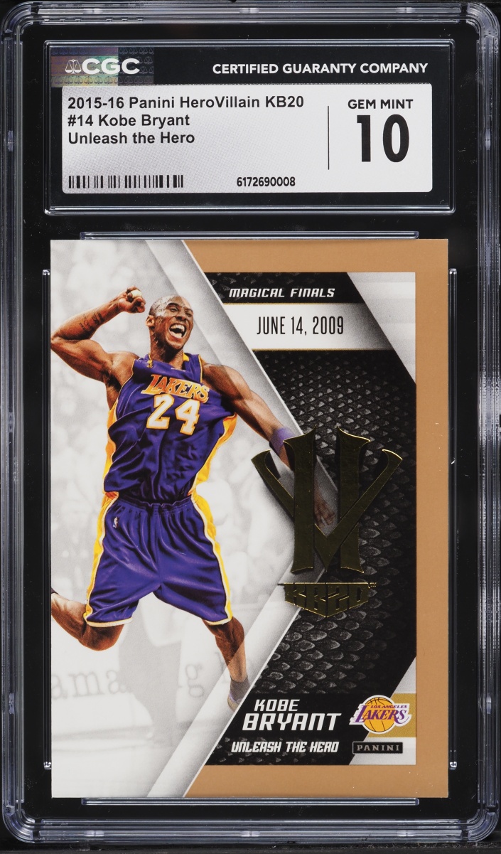 2015 Panini HeroVillain KB20 Unleash The Hero Kobe Bryant #14 CGC 10 GEM MINT