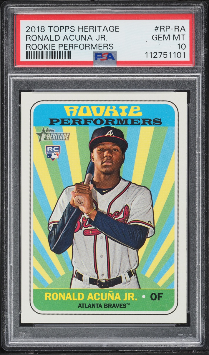 2018 Topps Heritage Performers Ronald Acuna Jr. ROOKIE #RP-RA PSA 10 GEM MINT