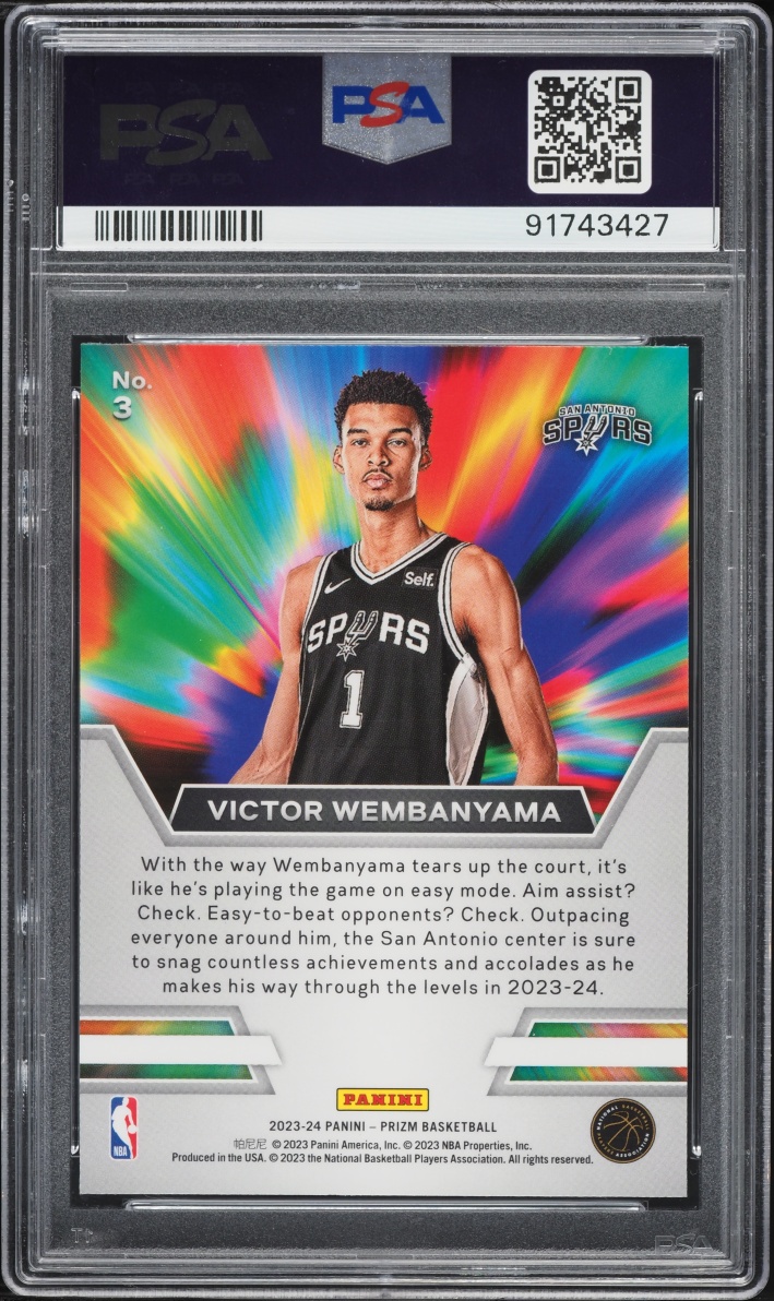 2023 Panini Prizm Instant Impact Victor Wembanyama ROOKIE #3 PSA 10 GEM MINT