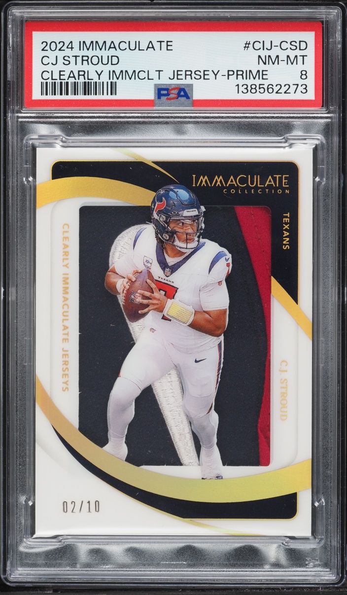 2024 Immaculate Collection Clearly Prime C.J. Stroud PATCH /10 #CIJ-CSD PSA 8 NM-MT