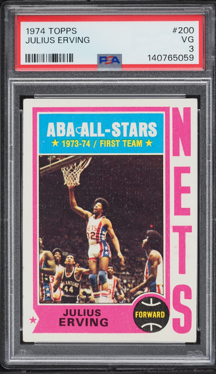 1974 Topps Basketball Julius Erving ALL-STAR #200 PSA 3 VG