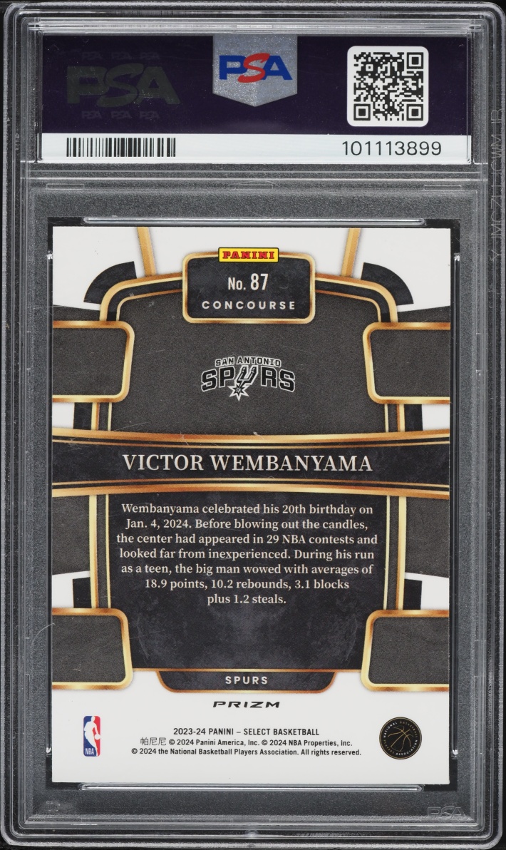 2023 Select Concourse Scope Victor Wembanyama ROOKIE #87 PSA 9 MINT