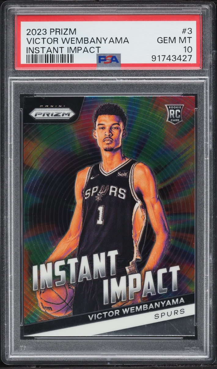 2023 Panini Prizm Instant Impact Victor Wembanyama ROOKIE #3 PSA 10 GEM MINT