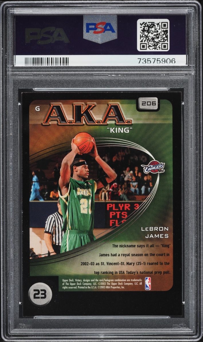 2003 Upper Deck Victory LeBron James ROOKIE #206 PSA 9 MINT