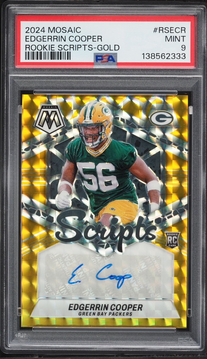 2024 Panini Mosaic Scripts Gold Edgerrin Cooper ROOKIE AUTO /10 #RS-ECR PSA 9 MINT