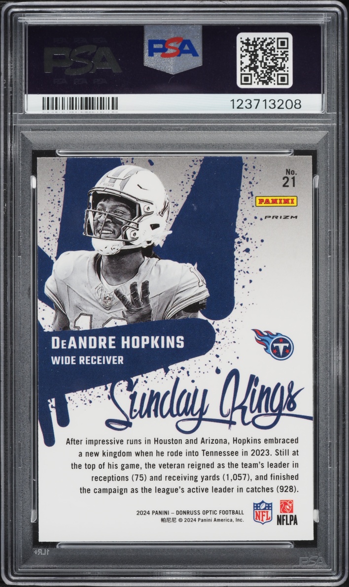 2024 Donruss Optic Sunday Kings DeAndre Hopkins #21 PSA 9 MINT