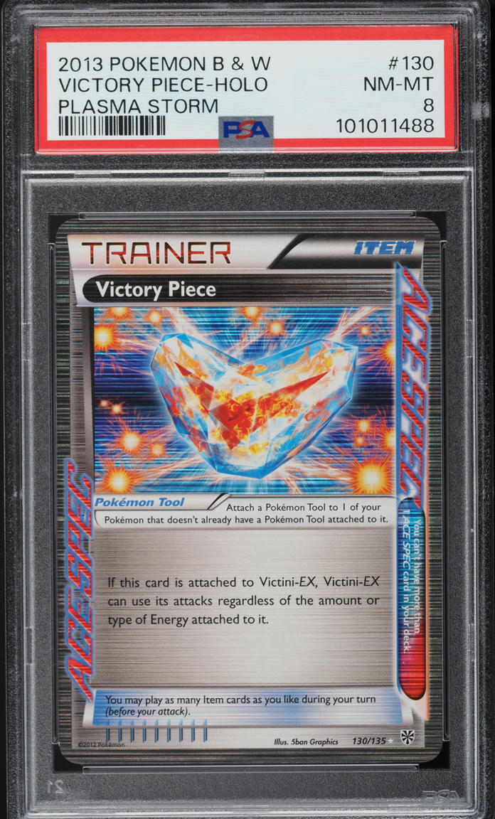 2013 Pokemon Black & White Plasma Storm Ace Spec Victory Piece #130 PSA 8 NM-MT