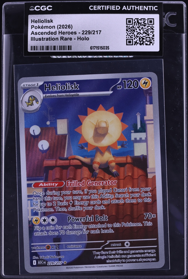 2026 Pokemon Mega Evolution Ascended Heroes IR Heliolisk #229 CGC AUTH