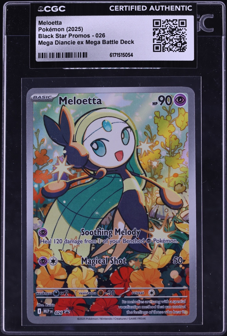 2025 Pokemon Mega Evolution Promo Mega Diancie Ex Battle Deck Full Art Meloetta #26 CGC AUTH