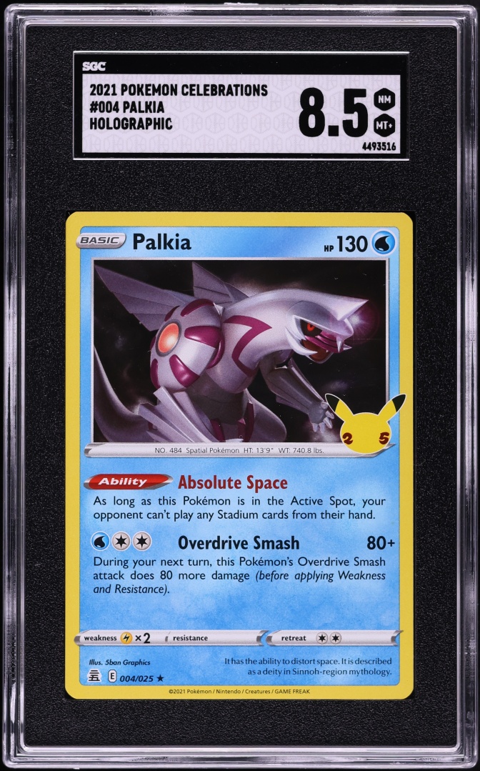2021 Pokemon Sword & Shield Celebrations Holo Palkia #4 SGC 8.5 NM-MT+