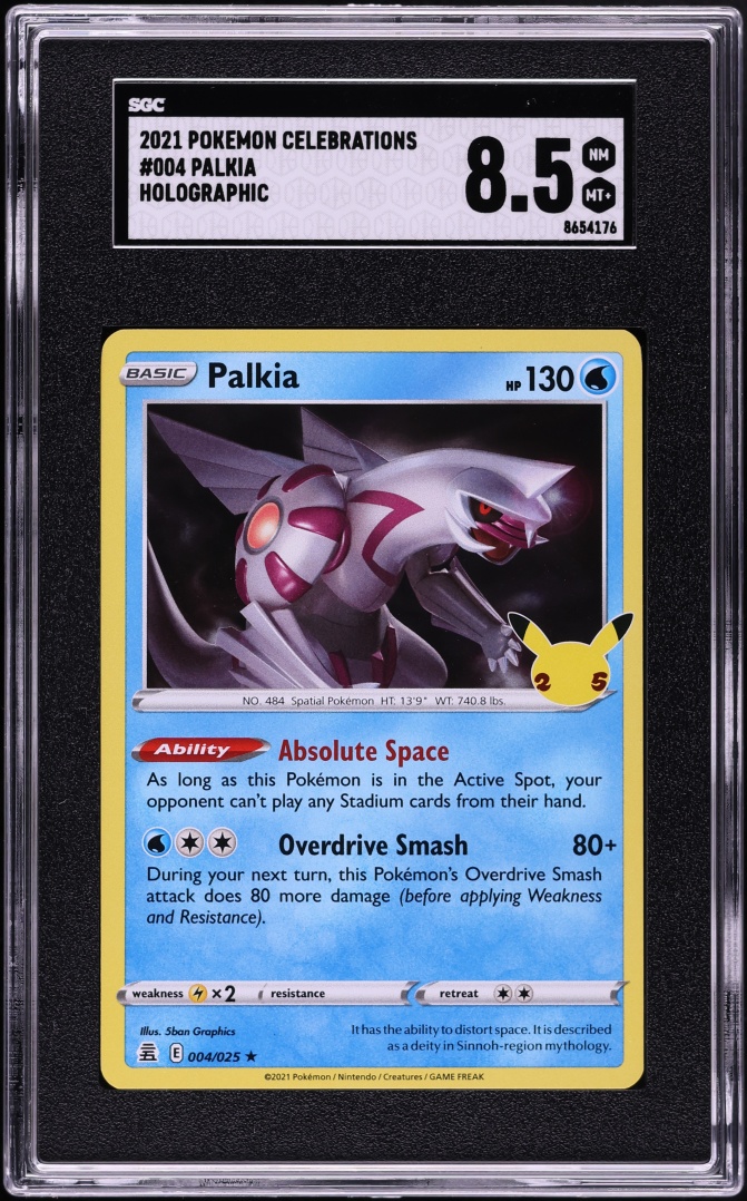 2021 Pokemon Sword & Shield Celebrations Holo Palkia #4 SGC 8.5 NM-MT+