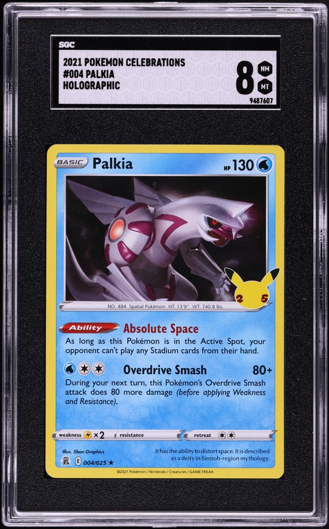 2021 Pokemon Sword & Shield Celebrations Holo Palkia #4 SGC 8 NM-MT
