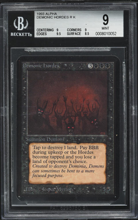 1993 Magic The Gathering MTG Alpha Nightmare BGS 8.5 NM-MT+ on