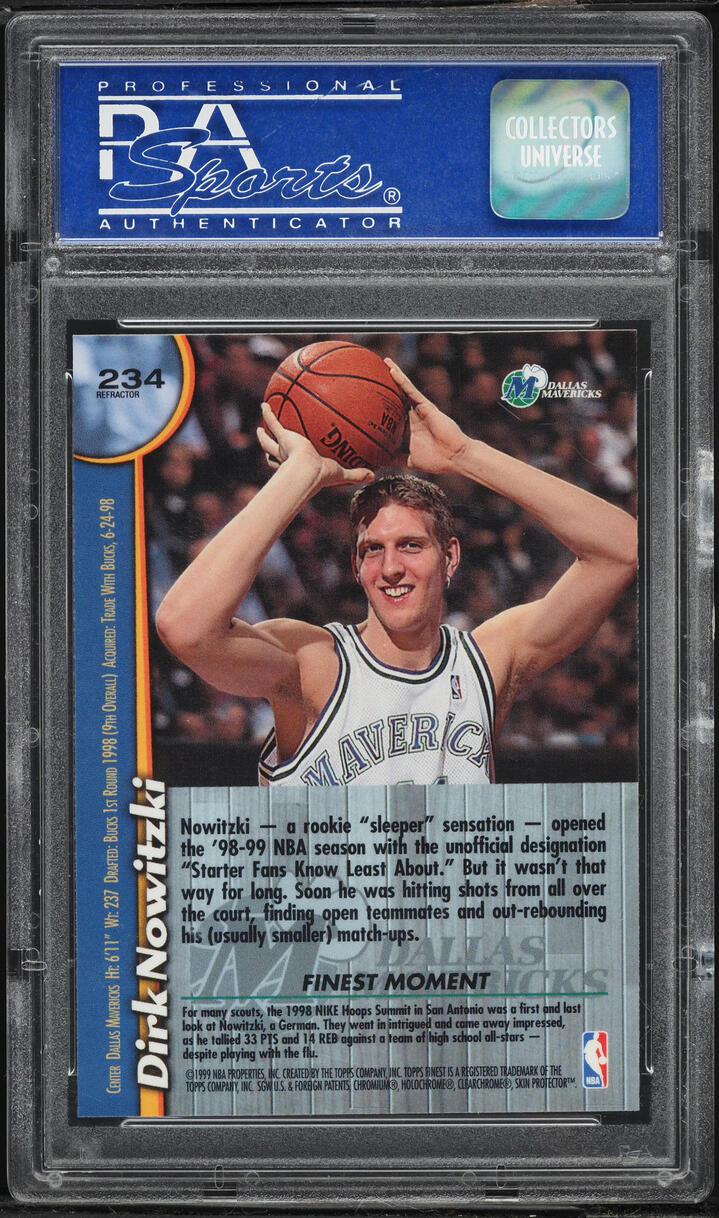 1998 Finest Refractor Dirk Nowitzki ROOKIE #234 PSA 9 MINT