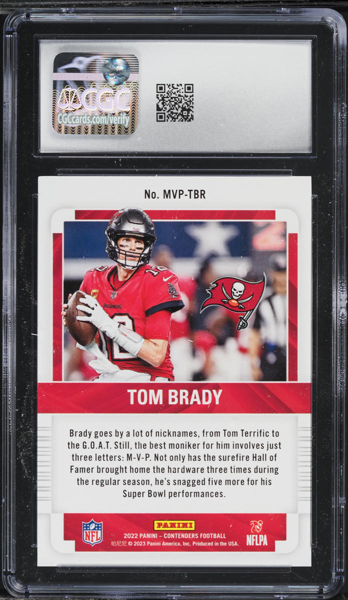 2022 Panini Contenders MVP Emerald Tom Brady #MVP-TBR CGC 8 NM-MT