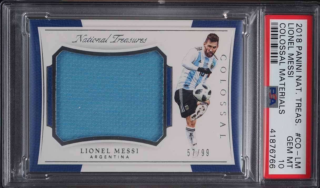 2018 National Treasures Colossal Lionel Messi PATCH /99 #CO-LM PSA 10 GEM MINT