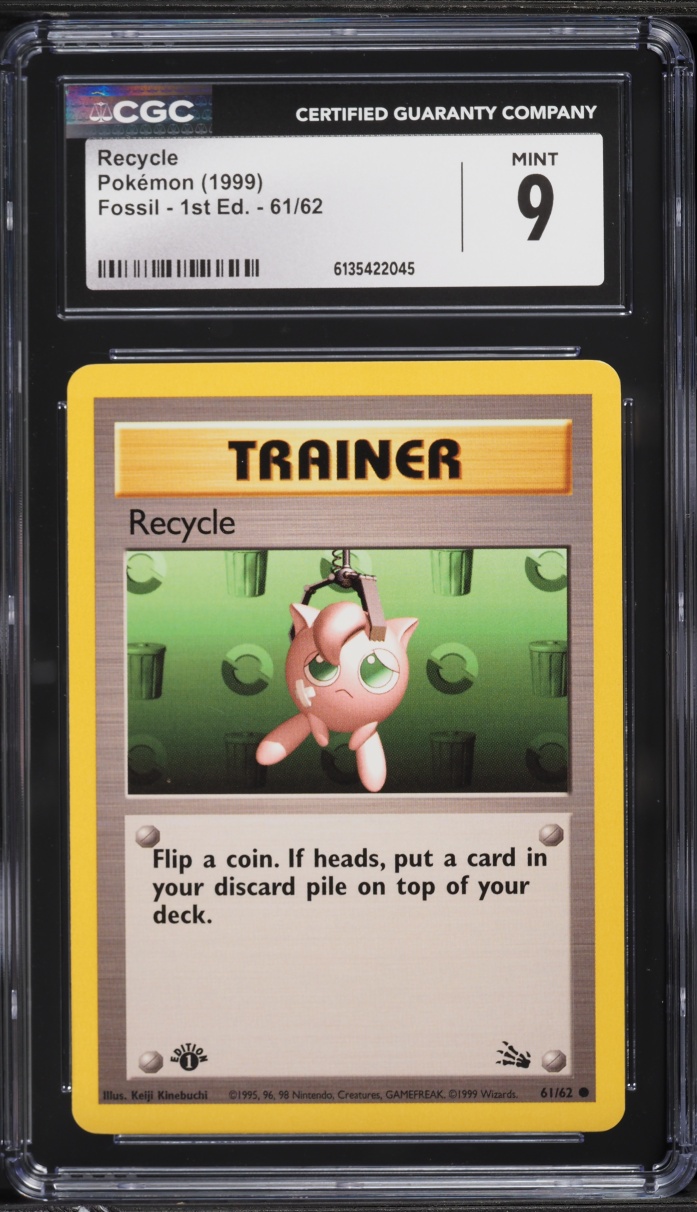 1999 Pokemon Fossil 1st Edition Recycle #61 CGC 9 MINT