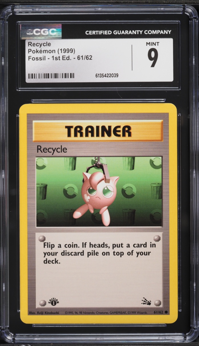 1999 Pokemon Fossil 1st Edition Recycle #61 CGC 9 MINT