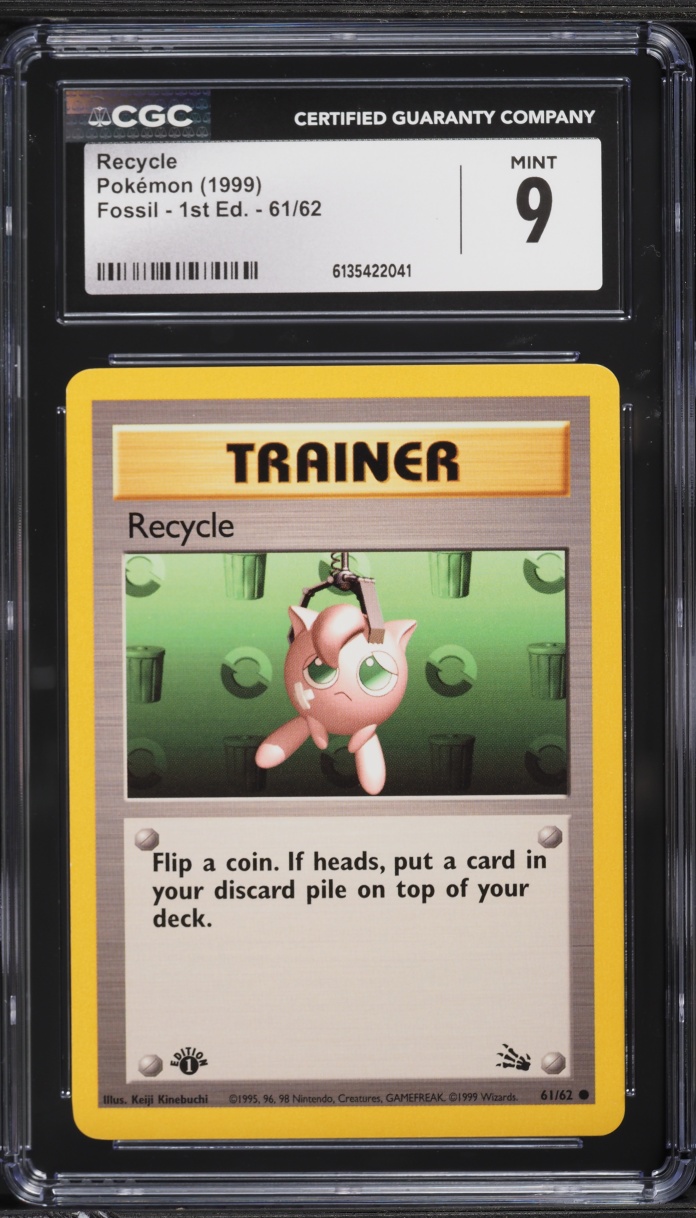 1999 Pokemon Fossil 1st Edition Recycle #61 CGC 9 MINT