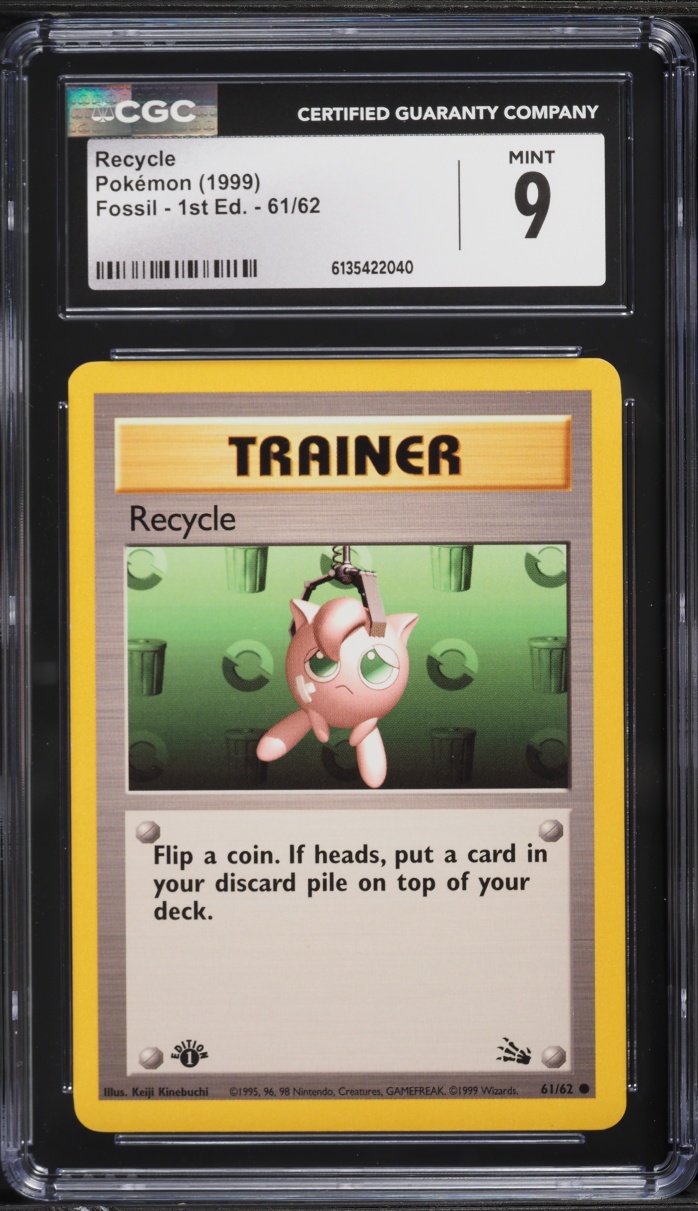 1999 Pokemon Fossil 1st Edition Recycle #61 CGC 9 MINT