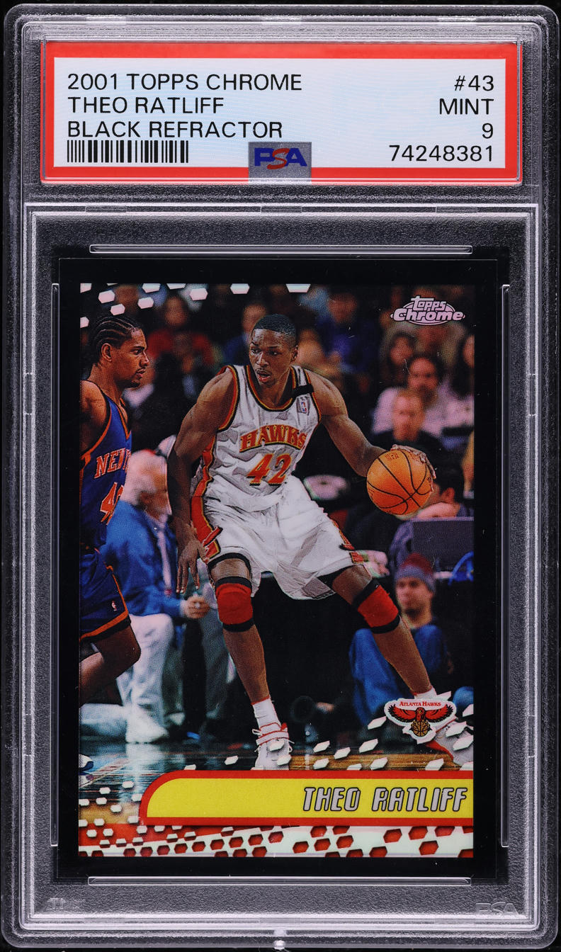 2001 Topps Chrome Black Refractor Theo Ratliff /50 #43 PSA 9 MINT