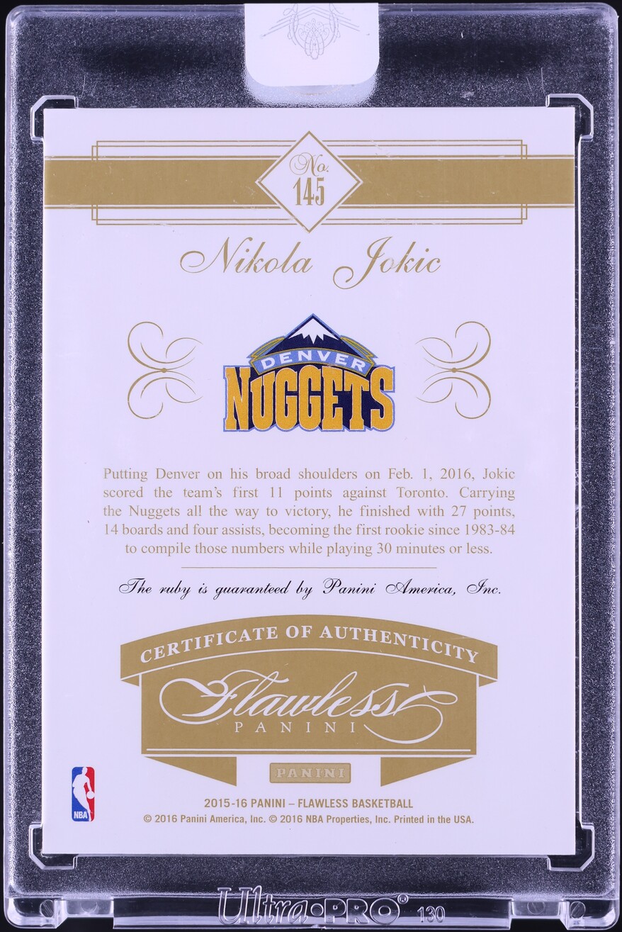 2015 Panini Flawless Ruby Gems Nikola Jokic ROOKIE /15 #145