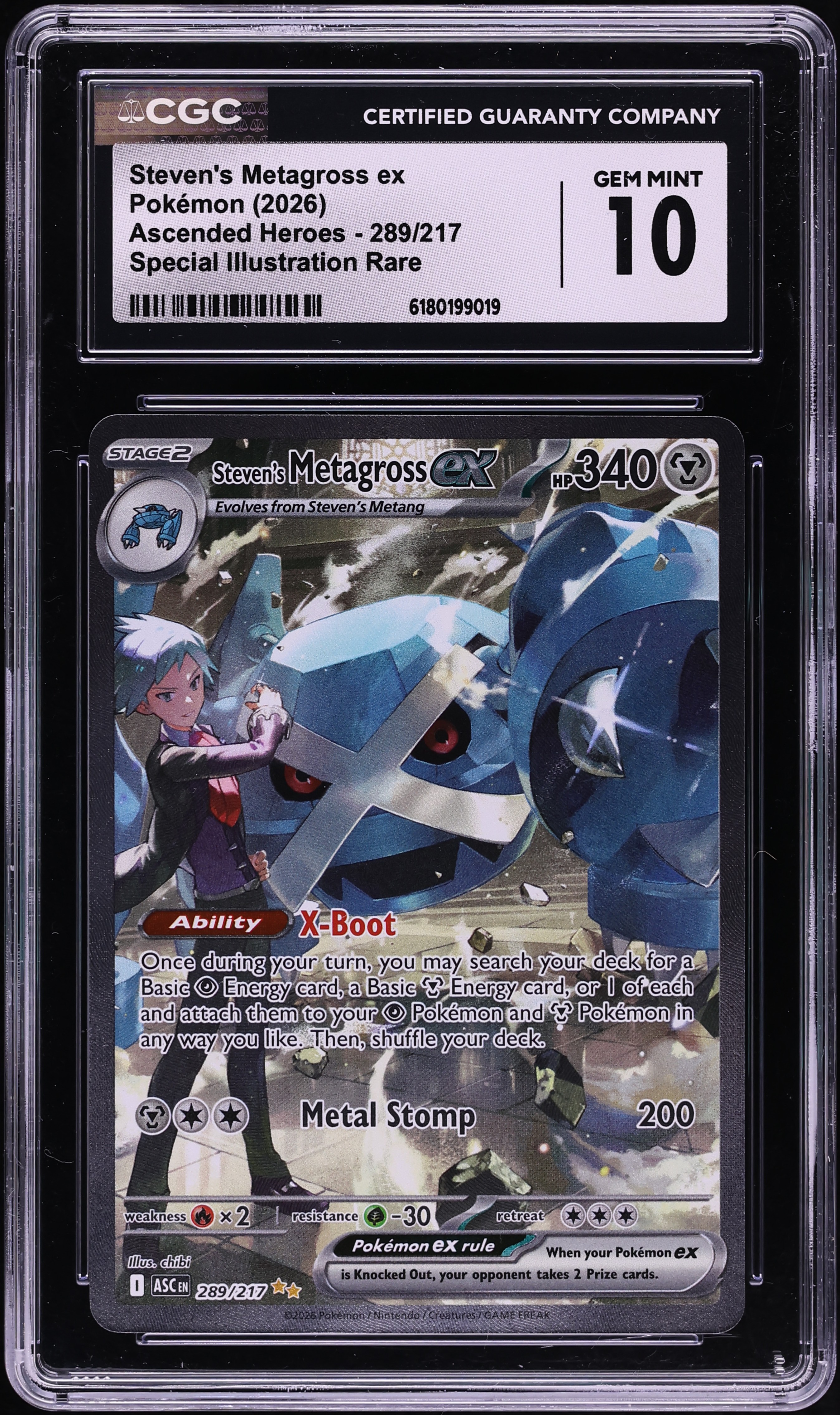 2026 Pokemon Mega Evolution Ascended Heroes SIR Steven's Metagross EX #289 CGC 10 GEM MINT