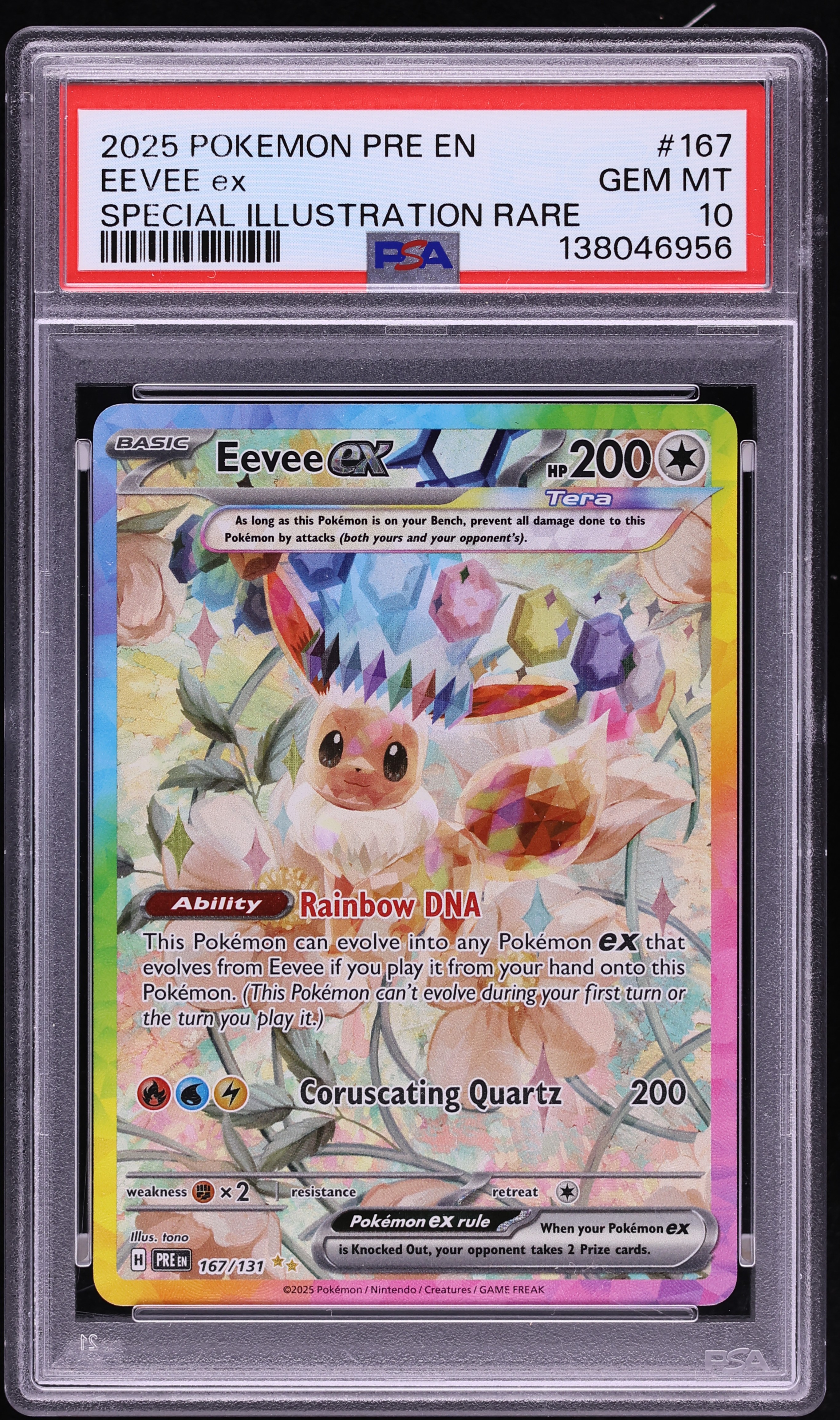 2025 Pokemon Scarlet & Violet Prismatic Evolutions SIR Eevee EX #167 PSA 10 GEM MINT