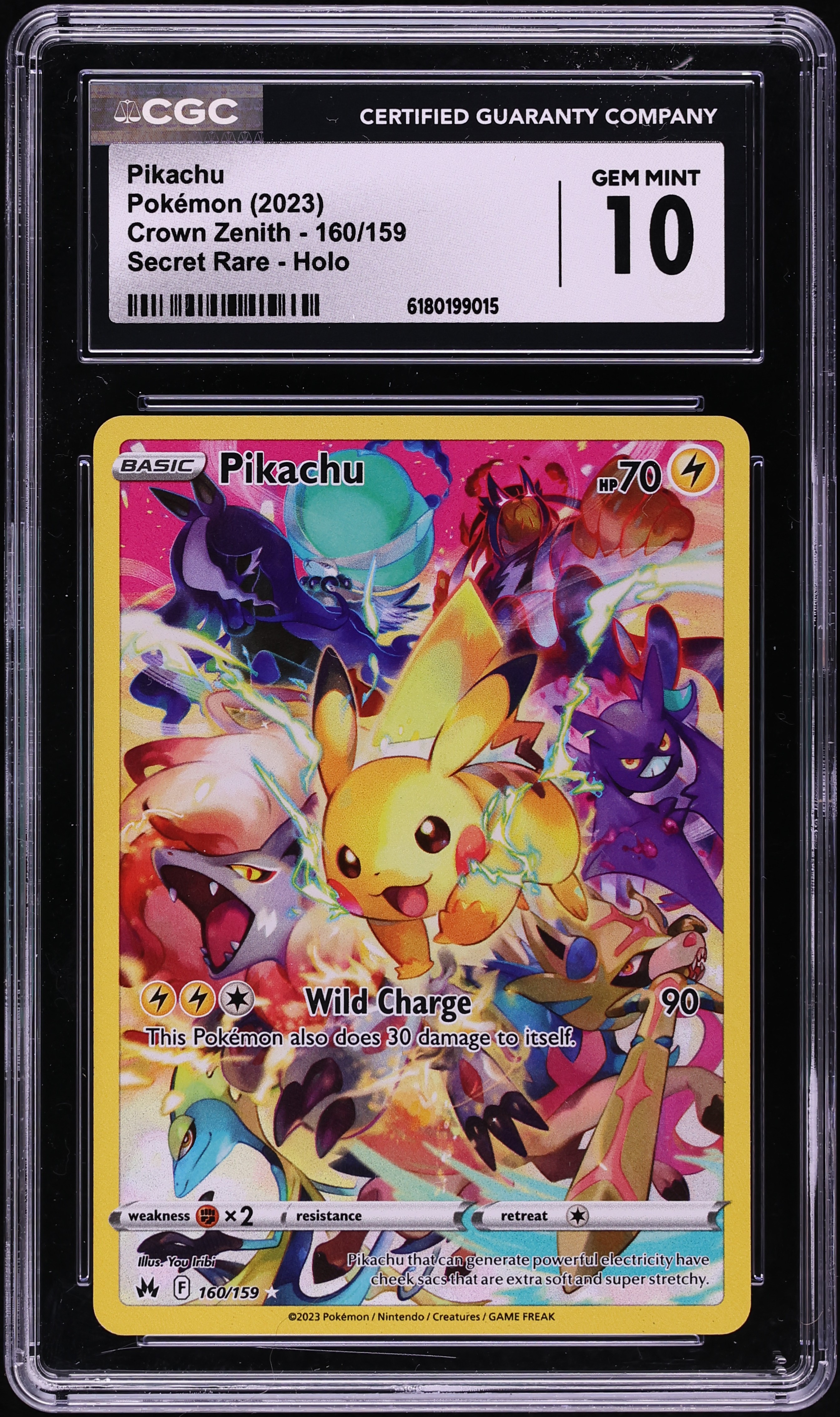 2023 Pokemon Sword & Shield Crown Zenith SEC Pikachu #160 CGC 10 GEM MINT