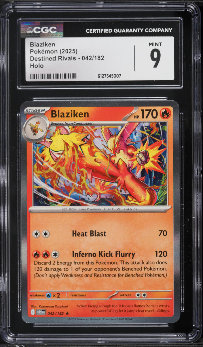 2025 Pokemon Scarlet & Violet Destined Rivals Holo Blaziken #42 CGC 9 MINT
