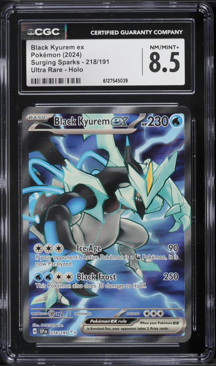 2024 Pokemon Scarlet & Violet Surging Sparks Full Art Black Kyurem ex #218 CGC 8.5 NM-MT+
