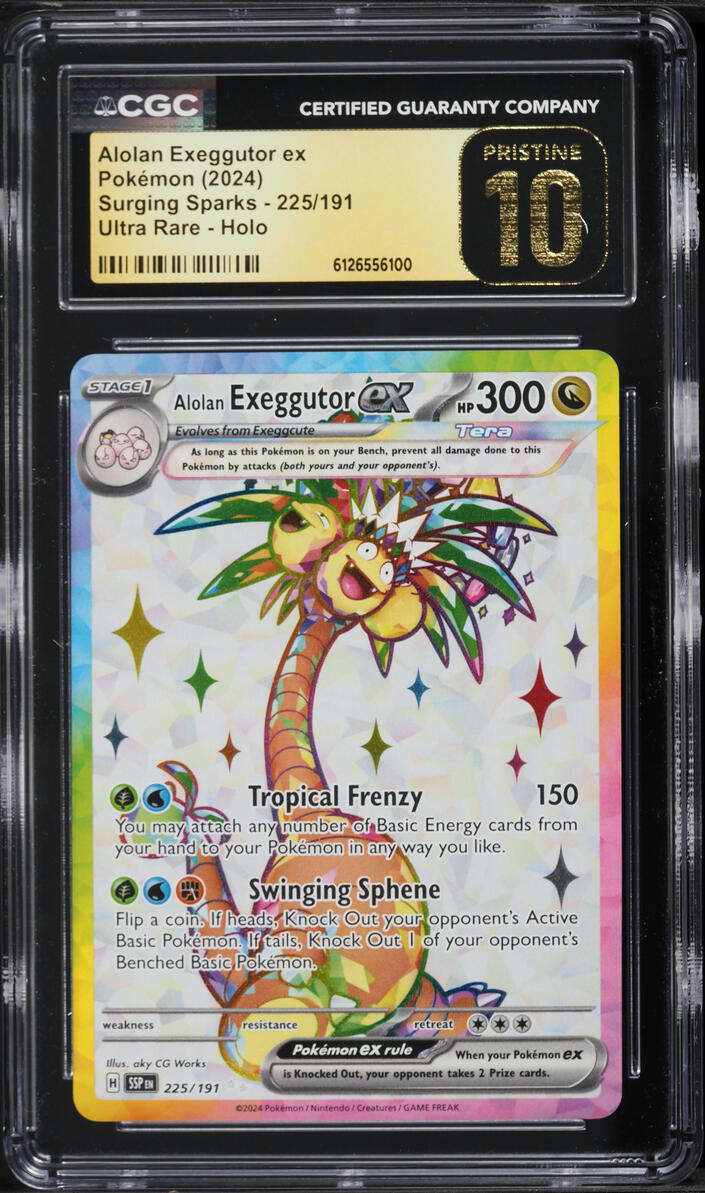 2024 Pokemon Scarlet & Violet Surging Sparks Full Art Alolan Exeggutor ex #225 CGC 10 PRISTINE