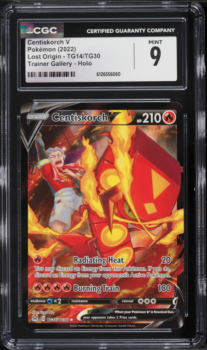 2022 Pokemon Sword & Shield Lost Origin Trainer Gallery CHR Centiskorch V #TG14 CGC 9 MINT