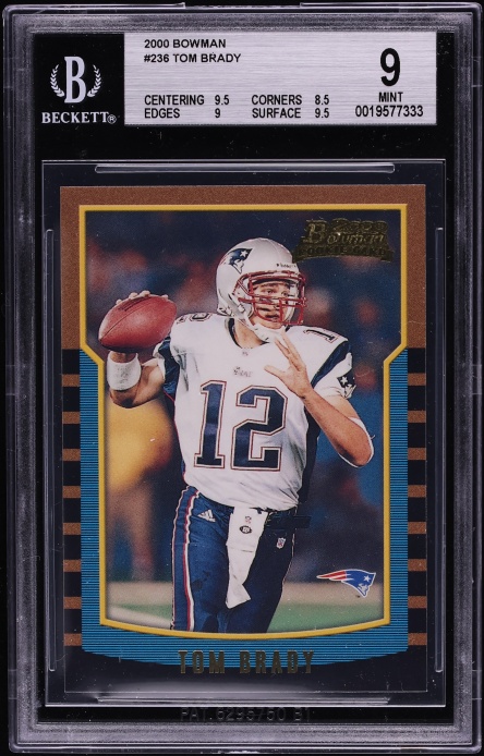 2000 Bowman Football Tom Brady ROOKIE #236 BGS 9 MINT