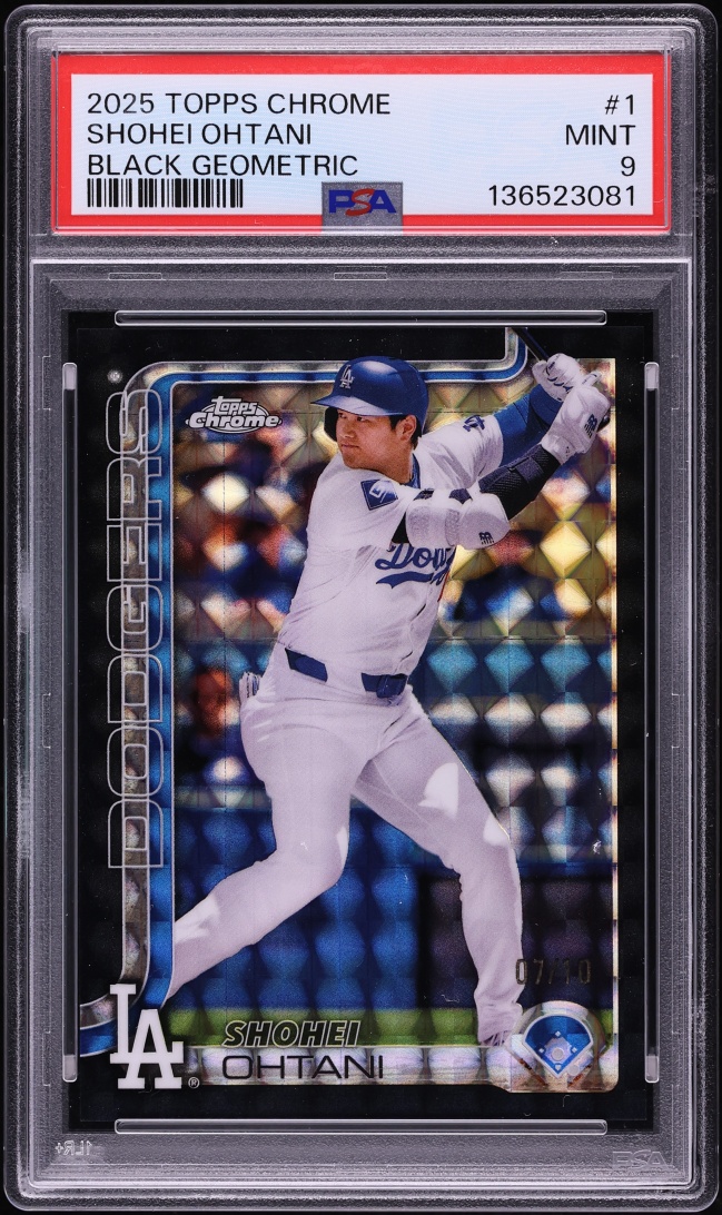 2025 Topps Chrome Black Geometric Shohei Ohtani /10 #1 PSA 9 MINT - Photo 1