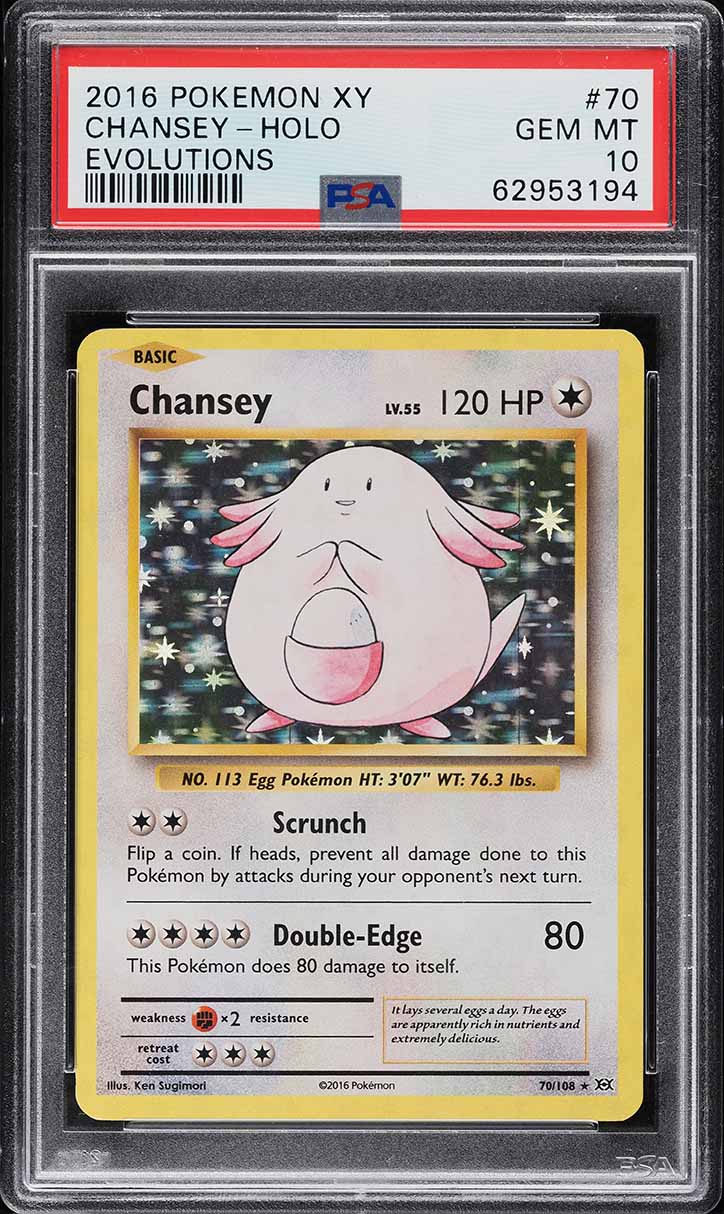 2016 Pokemon XY Evolutions Holo Chansey #70 PSA 10 GEM MINT