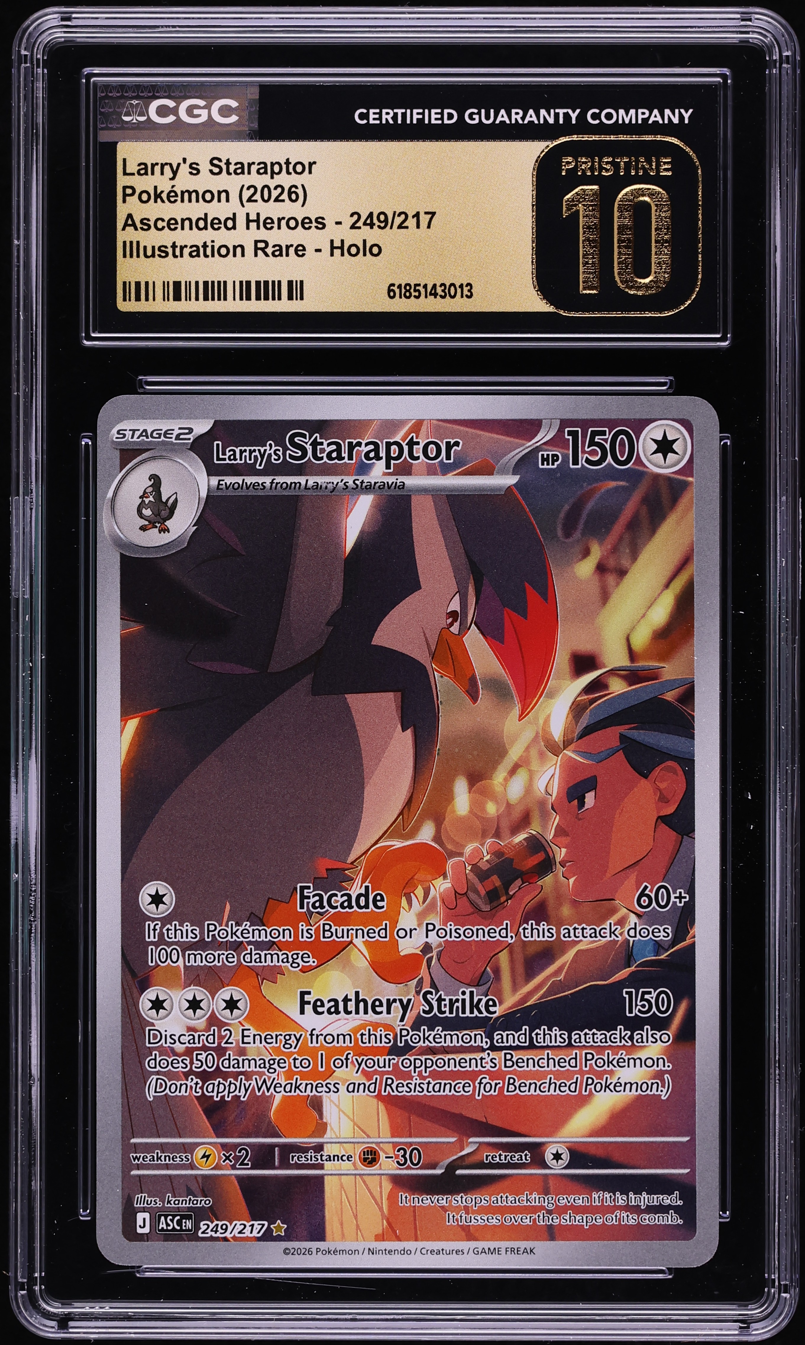 2026 Pokemon Mega Evolution Ascended Heroes IR Larry's Staraptor #249 CGC 10 PRISTINE