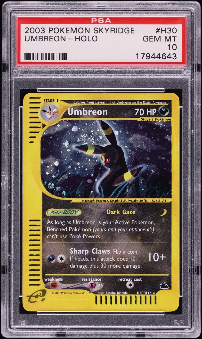 2003 Pokemon Skyridge Holo Umbreon #H30 PSA 10 GEM MINT