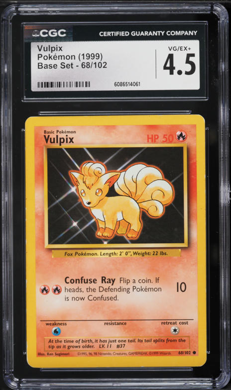2002 Pokemon Legendary Collection Reverse Holo Vulpix #98 CGC 8 NM