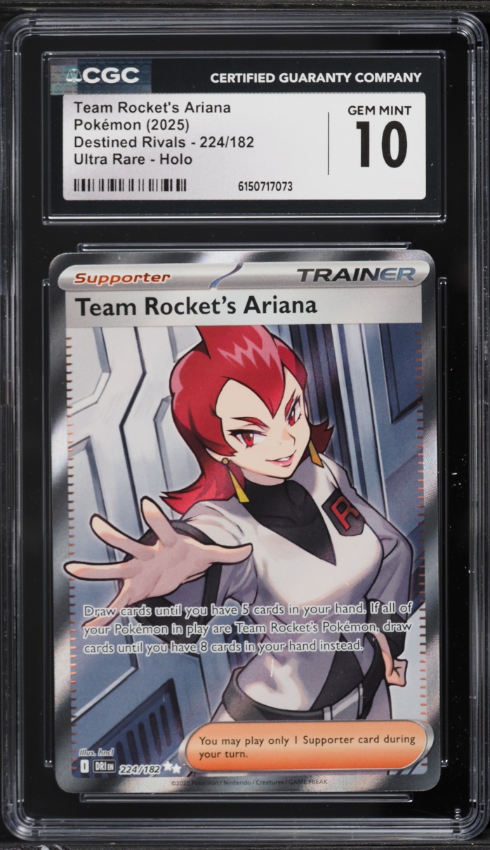 2025 Pokemon SV Destined Rivals Full Art Team Rocket's Ariana #224 CGC 10 GEM MINT
