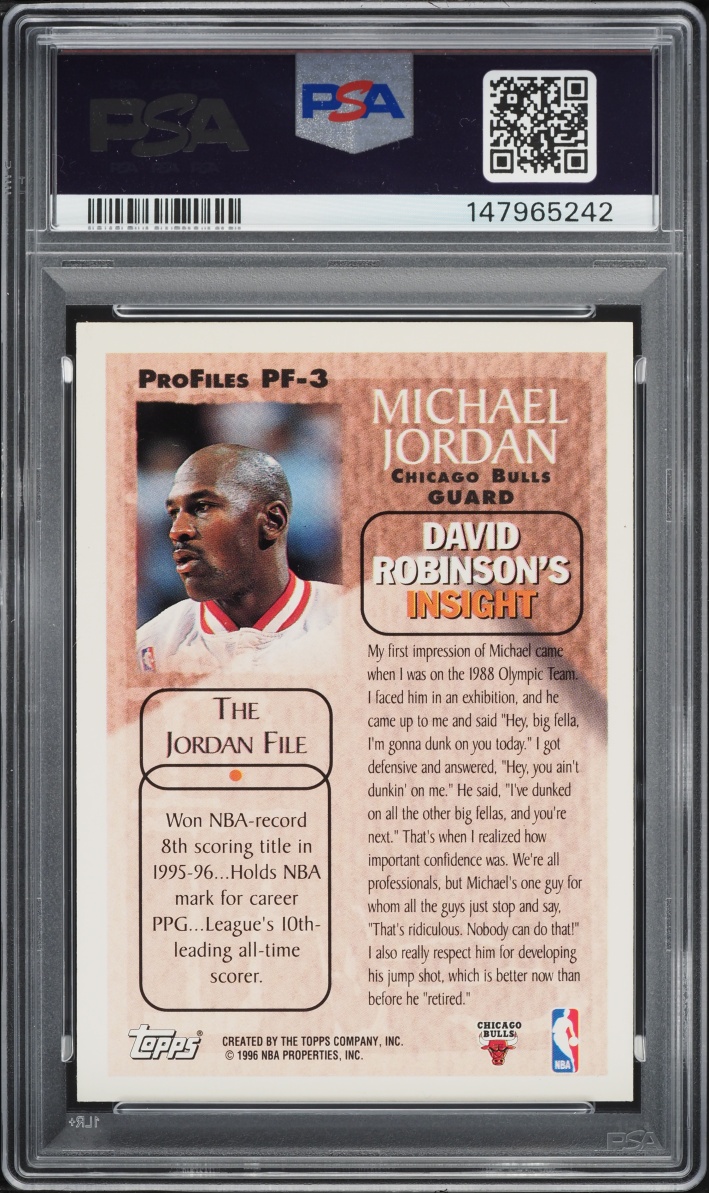 1996 Topps Pro Files Michael Jordan #PF-3 PSA 7 NRMT
