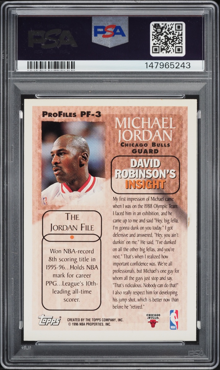 1996 Topps Pro Files Michael Jordan #PF-3 PSA 7 NRMT